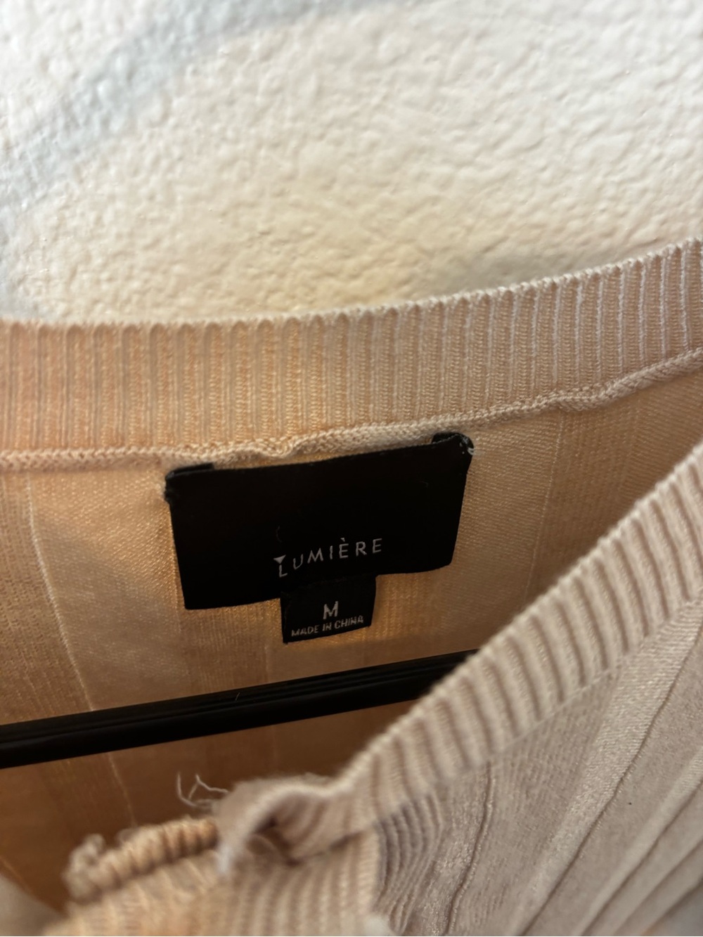 Lumiere Ribbed Henley Top - Beige Blush - Picture 3 of 3